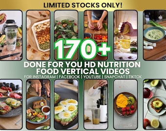 Mais de 170 vídeos em HD sobre nutrição para nutricionistas, treinadores e profissionais de saúde e bem-estar: conteúdo para redes sociais (download digital)