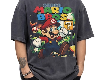 Retro Super Mario Bros Shirt, Mario Video Game Apparel, Gift for Him