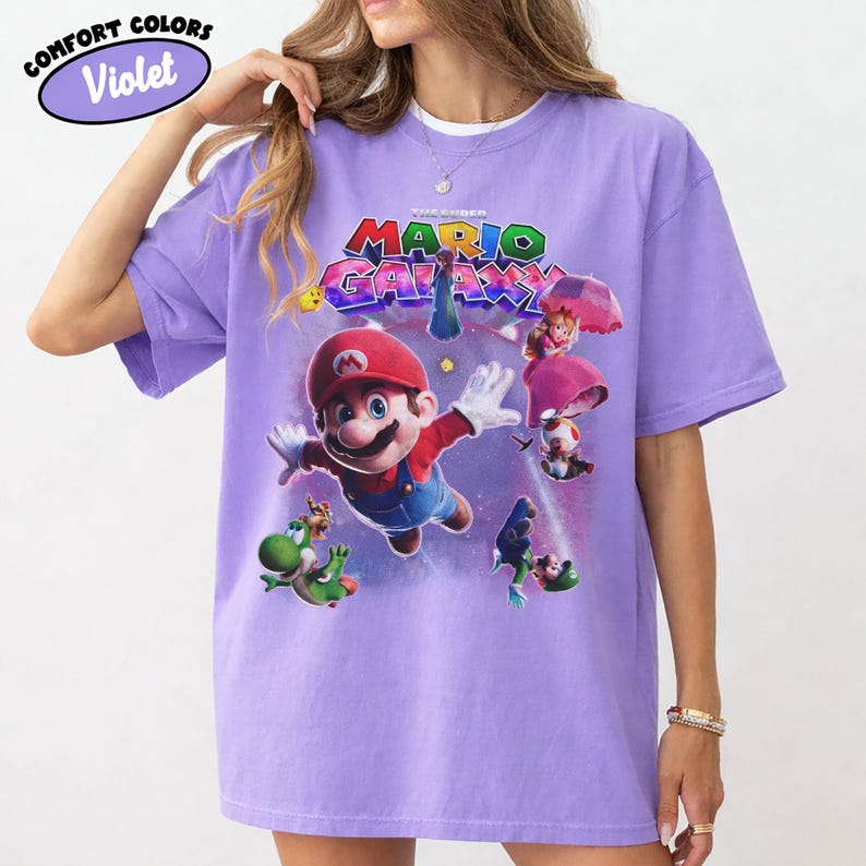 Camiseta Comfort Colors de Super Mario Galaxy, camiseta de Nintendo World, regalo de cumpleaños de Universal Orlando imagen 4