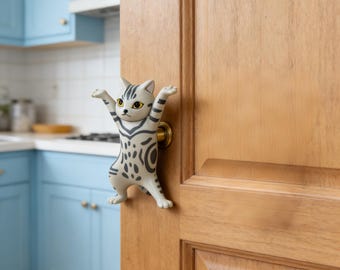 bouton de meuble chat | Poignée de tiroir animal pour chambre d'enfant