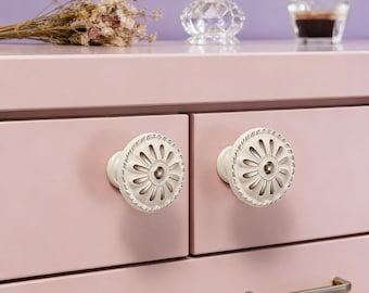 Poignées de tiroir en céramique européenne vintage, petites poignées de porte et garde-robe monotrou, poignées de meubles de maison élégantes