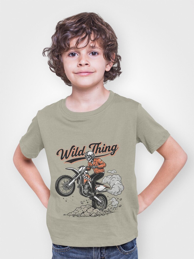 Wild Child Dirt Bikes Skeleton Toddler Tee | Rad Dirtbike Graphic image 1