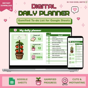 Daily Planner Google Sheets Template | Gamified To-do List (Digital Download)