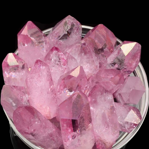 Rare Rose Aura! 1 XL PINK AURA Quartz Rough Point Specimen Healing Crystal and Stone Rainbow Iridescent #SR24