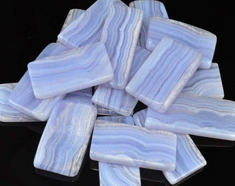 1 Gemmy BLUE LACE Agate Flat Grade A Polished Slice Slab Slabette Tumbled Stone Healing Crystal and Stone Peace of Mind #BL01