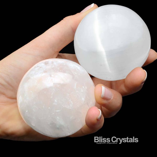 Glowing! 1 Large Moon SELENITE Sphere w Stand(60 - 69 mm) Polished Natural Healing Crystal and Stone Feng Shui Decor Moon Ceremony #SP21