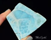 EQ LARIMAR Slab 70 gm Stand, Aqua Blue aka Dolphin Stone Pectolite LS36