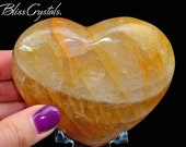 3.6 inch Gold Hematoid QUARTZ Polished Heart Stand aka Madagascar Quartz YH04