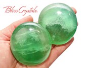 1 Jumbo Green FLUORITE Pebble Polished Palm Stone Extra Quality FP40