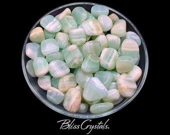 2 Green CALCITE Tumbled Stone Healing Crystal and Stone for Study #GC23