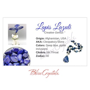 LAPIS LAZULI Crystal Information Card, Double sided #HC75