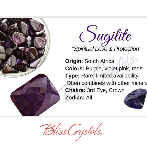 SUGILITE Crystal Information Card, Double sided #HC86