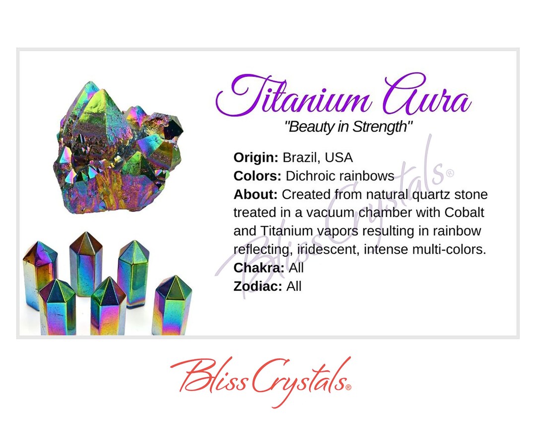 TITANIUM AURA Crystal Information Card, Double Sided HC93 - Etsy