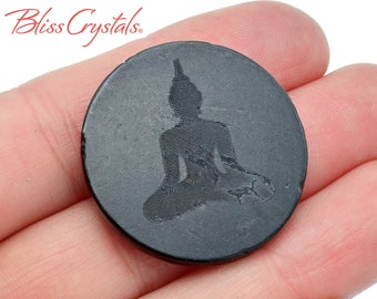 Shungite Buddha Adhesive Disc for phone for protection from EMF Healing Crystal and Stone #SP83