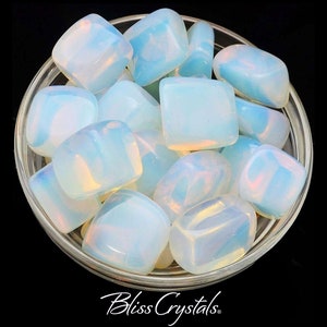 1 Large OPALITE Tumbled Stone Crystal for Stress Relief Happiness Man Made Opal Glass #OP01