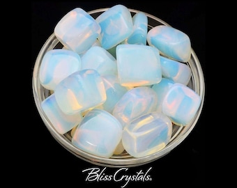 1 Large OPALITE Tumbled Stone Crystal for Stress Relief Happiness Man Made Opal Glass #OP01