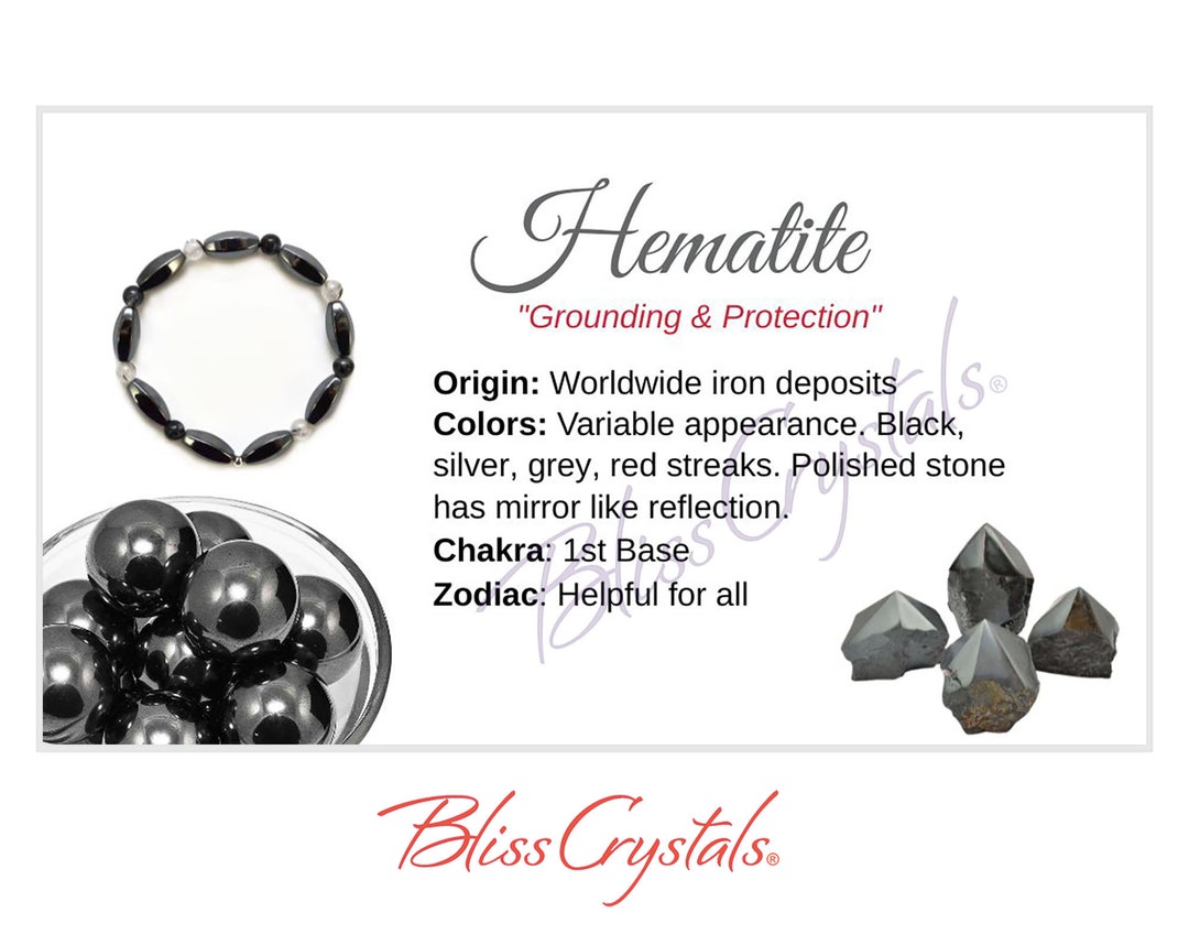 HEMATITE Crystal Information Card Double Sided HC57 - Etsy