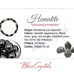 HEMATITE Crystal Information Card Double Sided HC57 - Etsy