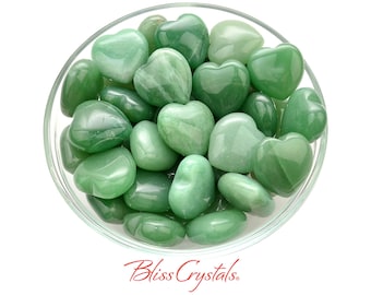 1 GREEN AVENTURINE Mini Heart Stone for Prosperity Healing Crystal and Stone #GA30