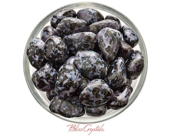 MERLINITE Mystic Tumbled Stone Psilomelane Gabbro #MM01