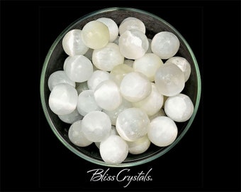 1 SELENITE Tumbled Stone Moonglow Satin Spar Emotional Cleanser Yoga #ST02