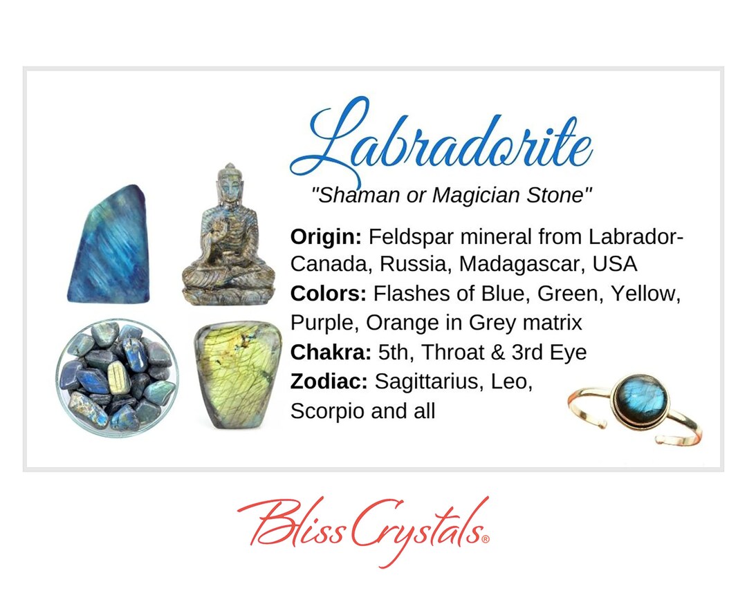 LABRADORITE Crystal Information Card, Double Sided HC28 - Etsy