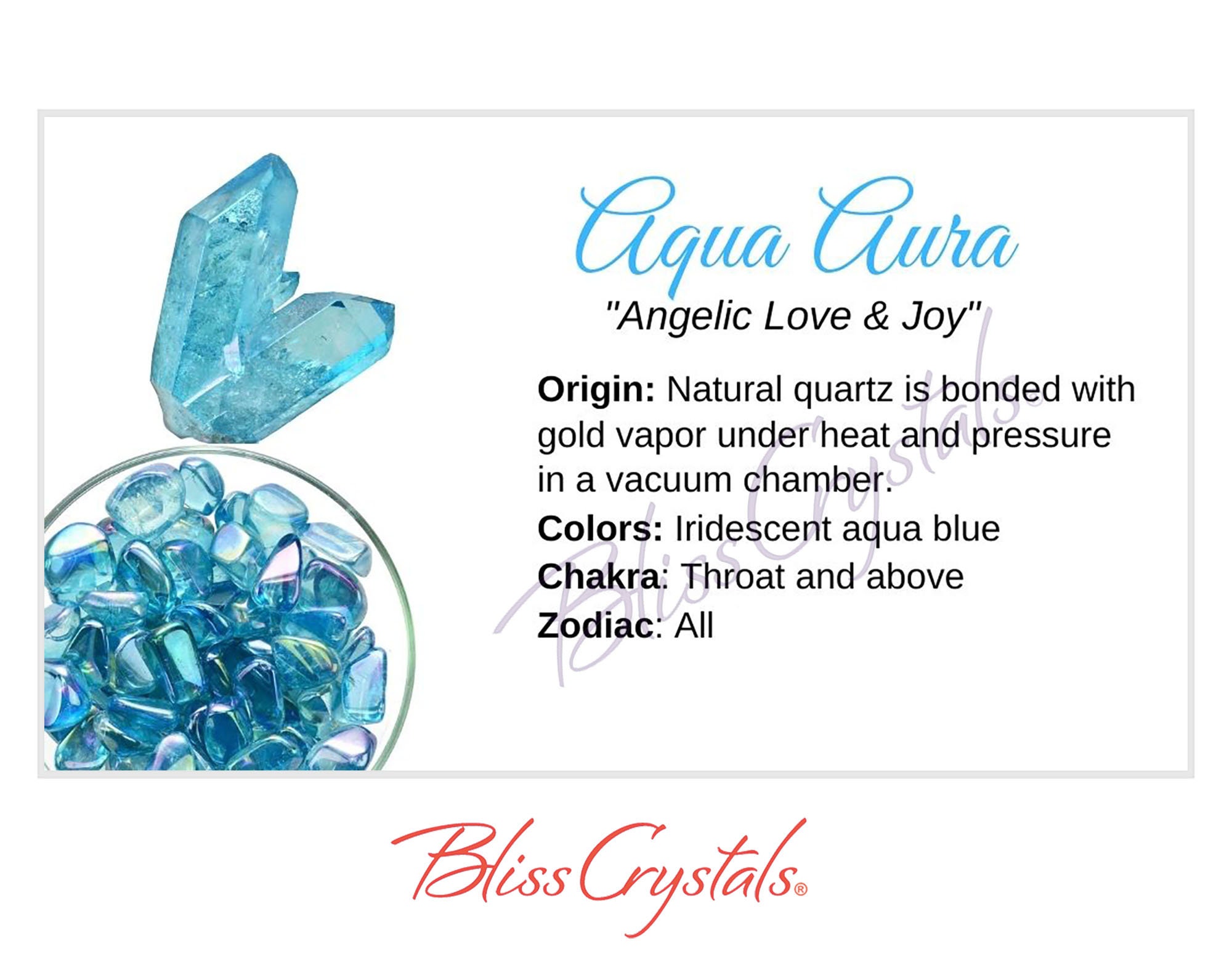 AQUA AURA Crystal Information Card Double sided HC49
