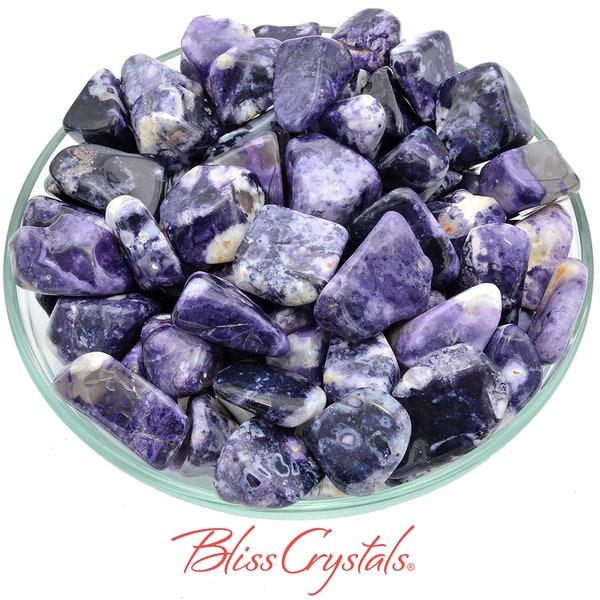 1 Dark Purple Opal in Quartz Tumbled Stone aka Mexican Morado Grade AA #PP25