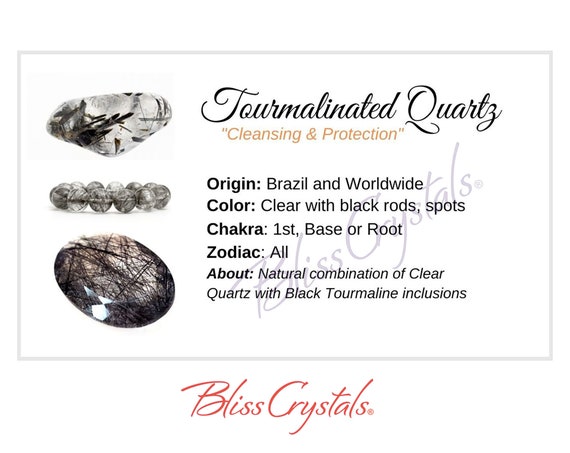 TOURMALINATED QUARTZ Crystal Information Card Double Sided - Etsy