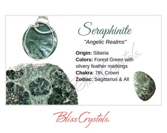 SERAPHINITE Crystal Information Card, Double sided #HC83