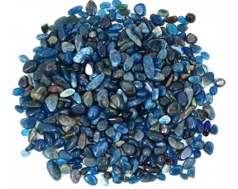 10 gm Mini APATITE Dark Blue (5-8 mm) Tumbled Stone Crystal Jewelry Arts & Crafts #BA01