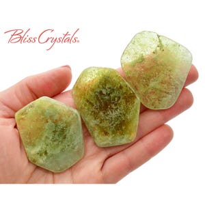 1 Large Green Garnet Slice, Light Color, Healing Crystal and Stone for Relaxation #GS13