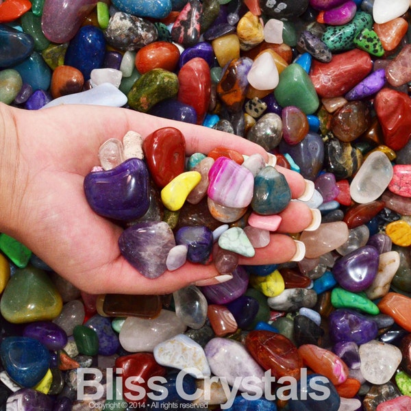 5 Lbs Mixed Size TUMBLED STONES "Treasure Chest" Seconds Irregular Crystal Amethyst Quartz Jasper Agate Rose Quartz Hobby Kid Craft