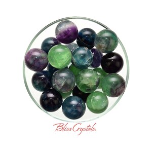 1 Small FLUORITE Sphere + Stand Healing Crystal and Stone for Focus Concentration #FP20