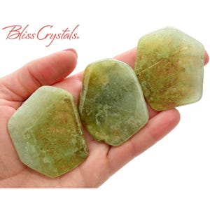 1 XL Green Garnet Slice, Light Color, Healing Crystal and Stone for Relaxation #GS11