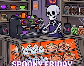 Libro da colorare spettrale e accogliente con fantasmi kawaii, pagine di Halloween e autunno in formato PDF per adulti e bambini, attività stampabile e download digitale.