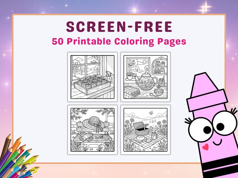 Cozy Spring Coloring Pages for Adults | Cottagecore Coloring Book ...