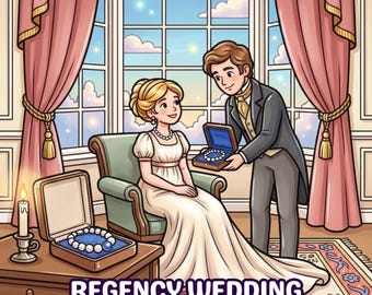 Disegni da colorare per matrimoni in stile Regency per adulti / Disegni da colorare stampabili / Libro da colorare digitale / Disegni da colorare per bambini e attività per la sposa