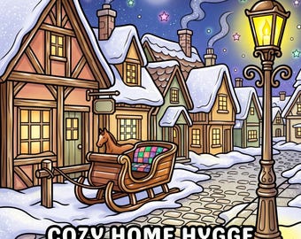 Cozy Winter Hygge Coloring Book Bold And Easy Cute Christmas Aesthetic Relaxing Adult Kids Holiday Activity Printable PDF Digital Download