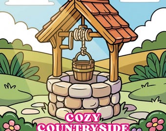 Accogliente libro da colorare per adulti in campagna, pagine rustiche audaci e facili sulla natura, estetica rurale, download digitale, stampabile, hygge PDF