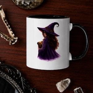 Heksenmok, Gotische koffiemok, Donkere fantasiemok, Witchcore keramische mok, Mystiek fantasiecadeau, Gotisch cadeau voor haar, Mok van 325 ml