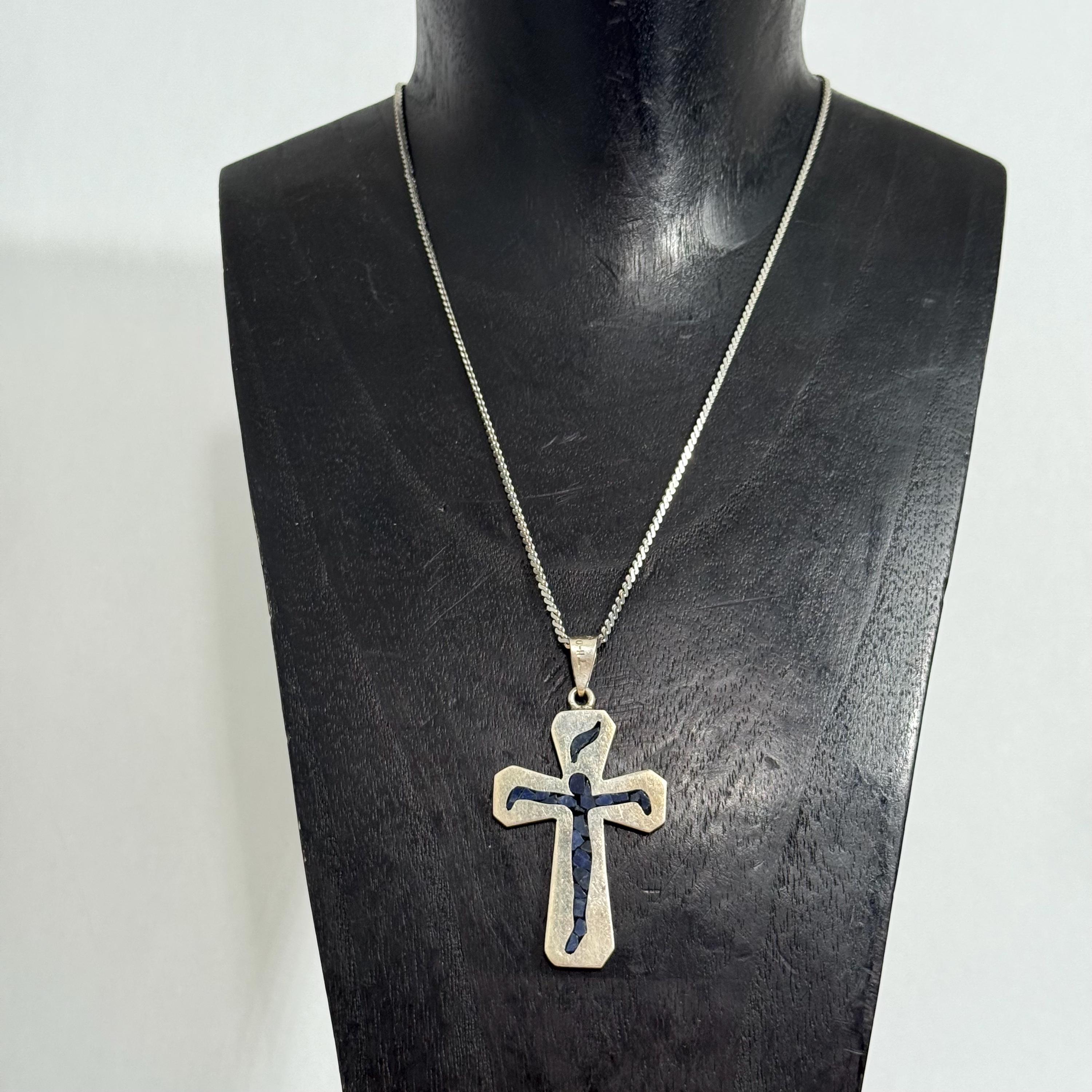シルバー925 クロス ペンダント ヴィンテージ メキシカンジュエリー タスコ Mexican silver taxco cross necklace - Etsy 日本