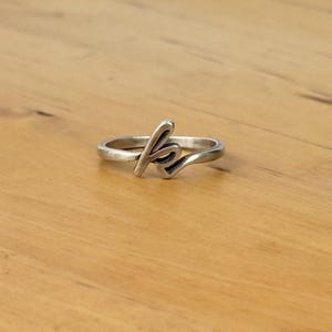James Avery Sterling Silver Script Initial Ring “K” Size 8.75 Unisex