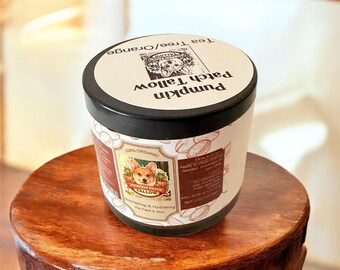 Crème hydratante au suif et au potiron, aux huiles essentielles d'arbre à thé et d'orange douce et d'huiles essentielles ayurvédiques