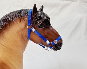 Customizable Breyer Model Horse Adjustable Halter | Custom Ribbon & Gems | 1:9 Scale Draft | Handmade Decorative | Made to Order