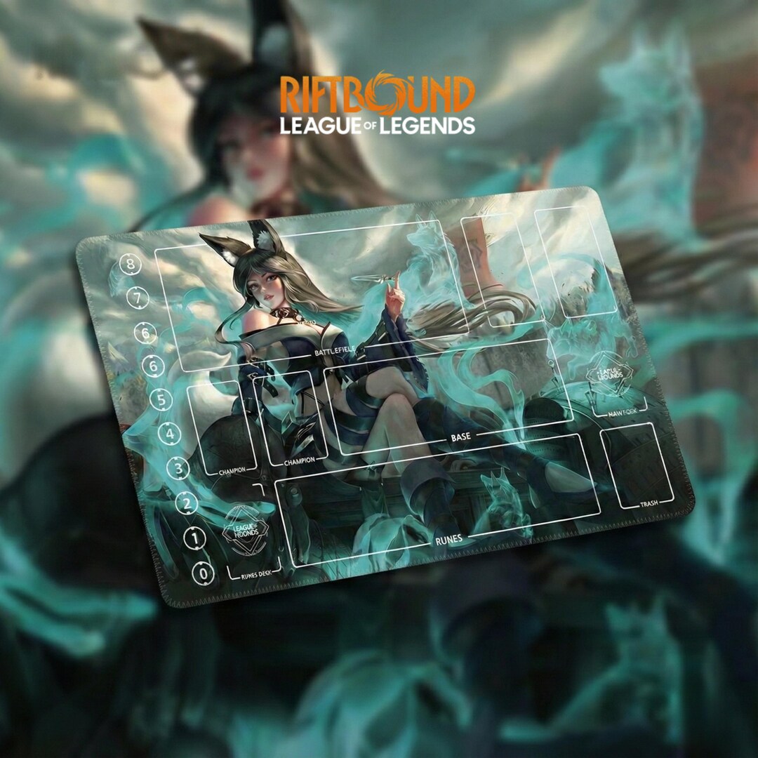 Ahri Riftbound Playmat | League of Legends 2XKO Gaming Mousepad | 24x14 ...