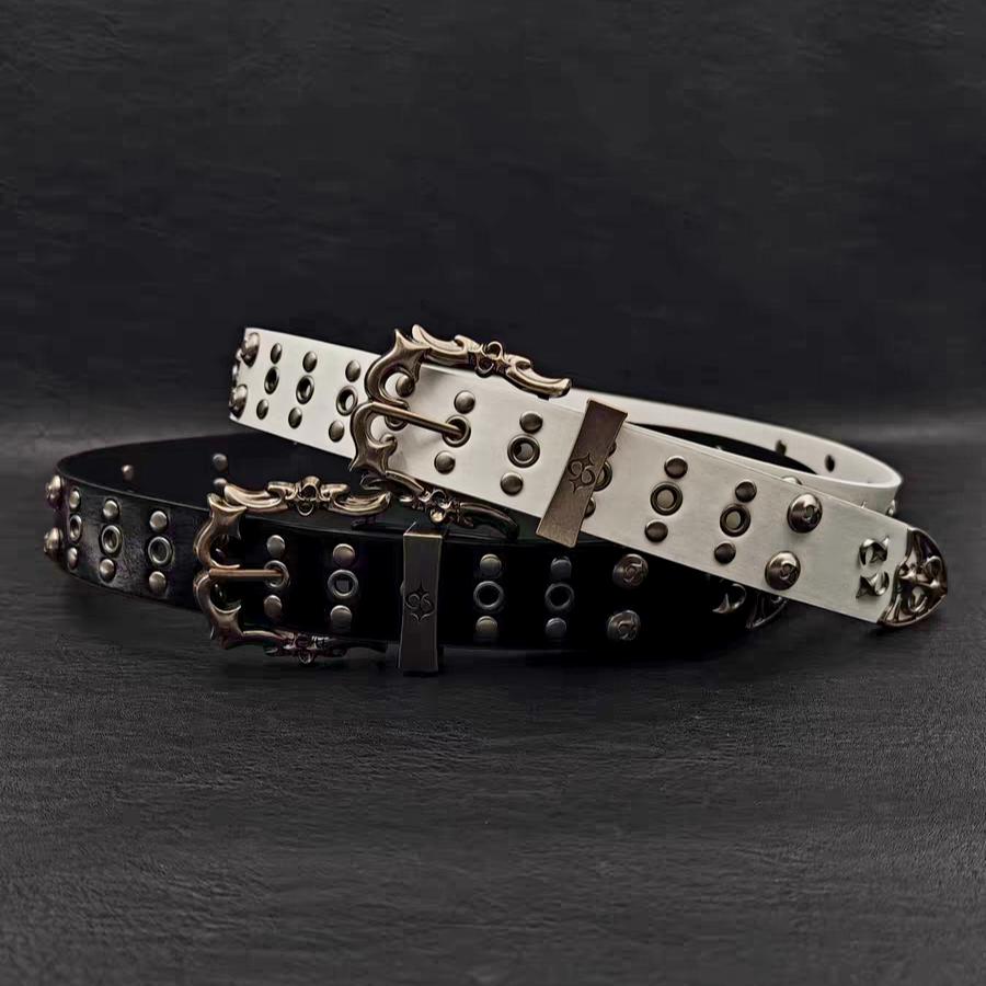 Y2k/2000s Studded Punk Belt Double Rivet Gothic Buckle  display picture 3