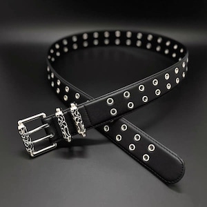 Y2k Grommet Eyelet Faux Leather Belt Punk Gothic Vintage for Jeans Skirt s-l400.jpg main image 2