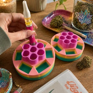 3D Printed Smoking Station | Vape Pen Organizer | Cannabis Accessory Tray | Weed Storage Dock | Rolling Tray Organizer | Stoner Gift