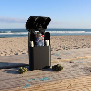 The Session Keeper | Slim Joint & Lighter Holder | Odor-Resistant 3D Printed Storage Case | Holds 2 Pre Rolls + Bic Lighter